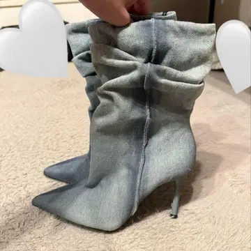 택 포함 미사용 새상품 ZARA 데님 부츠 36