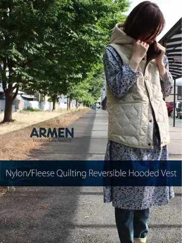 ARMEN 네이비 퀼팅 다운 베스트