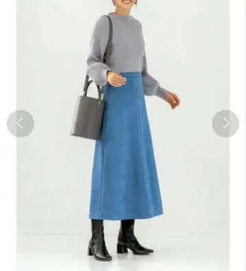 스타일 델리 스웨이드 터치 A라인 스커트 S 블루