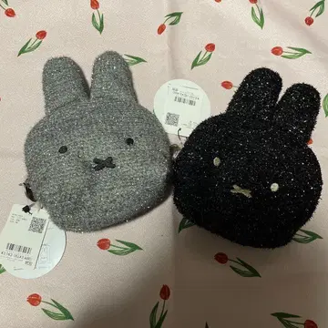 오파크 클립 미피 페이스형 반짝이 파우치 2개 세트