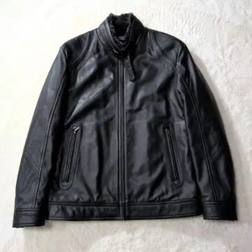 [ 새상품급 ] WIND ARMOR 이탈리아 가죽 싱글 라이더 자켓 M