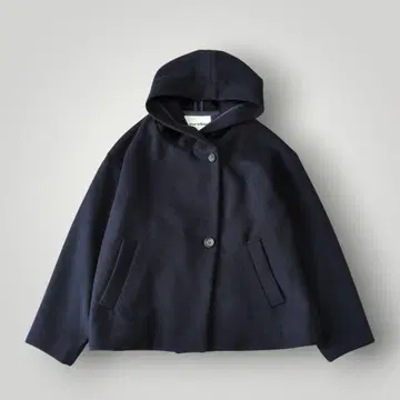 blue willow 울 혼방 후디 숏코트 네이비