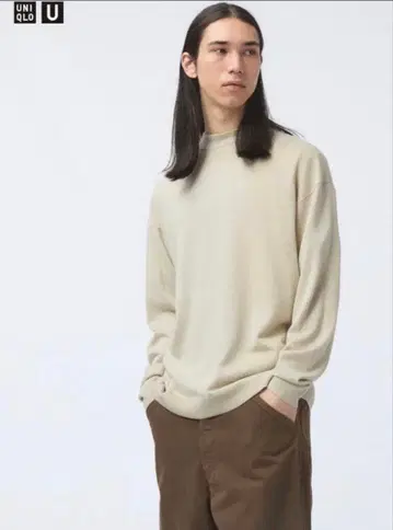 유니클로 U 메리노 블렌드 모크넥 스웨터 L 미사용