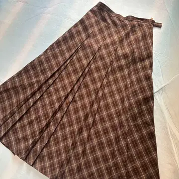 [ 새상품급 ] 란셀 플리츠 롱 스커트 울 브라운 프리 사이즈