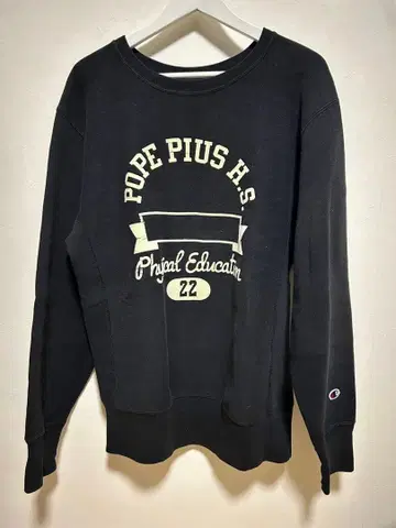 Champion Reverse Weave 블랙 맨투맨 L