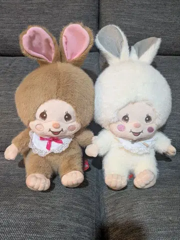 몬치치 침탄 봉제 인형 2개 세트! 브라운 화이트