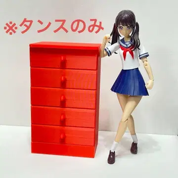 미니어처 빨간색 서랍장 가구 인형의 집 완성품 리멘트 리카짱용