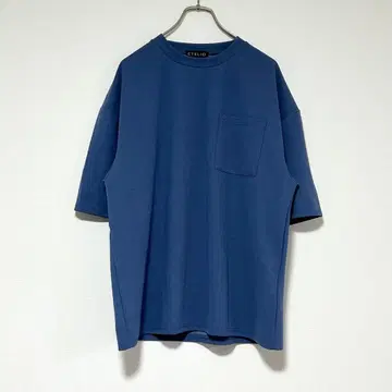 n0956 [ 에테리오 ] 포켓T 크루넥 반팔 T셔츠 블루 S사이즈