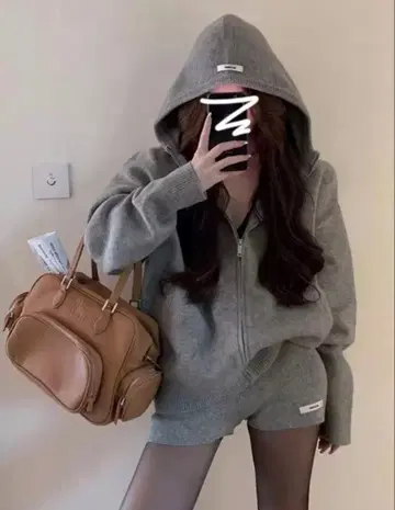 그레이 니트 셋업 해외 패션