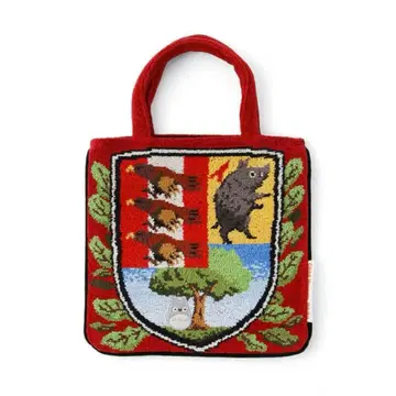 [ 완판템 ] 지브리 미술관 오리지널 문장 셔닐 직조 백 ( 주홍 )