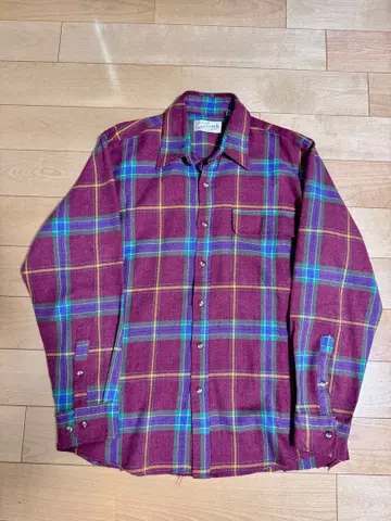 80's 90's SEARS 플란넬 셔츠 빈티지 USA제 퍼플네이비