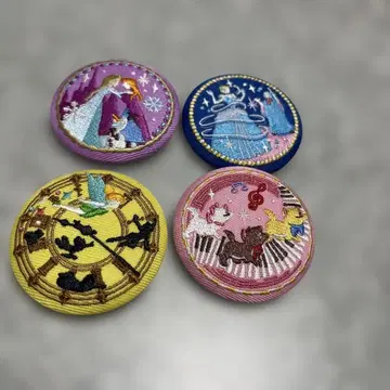 디즈니 자수 캔뱃지 안나 신데렐라 올리브 캣 피터팬