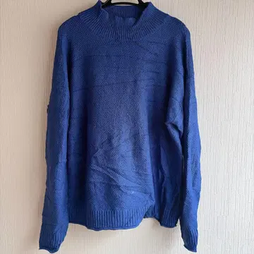 MEROKEETY 터틀넥 스웨터 M 파랑