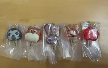 주토피아 아이스캔디 키링 5개 세트