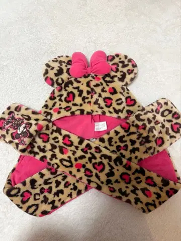 미니 레오파드 무늬 머플러 캡