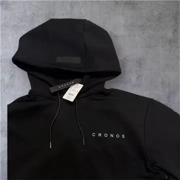 [ 미사용 새상품 ] CRONOS 크로노스 블랙 후드티 후드 부착
