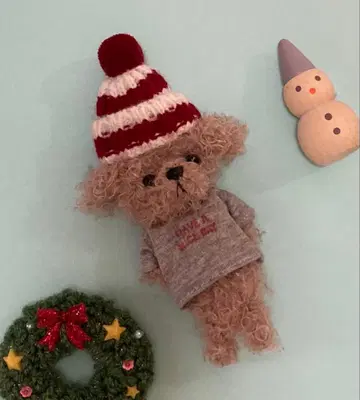 니트 모자 토이 푸들 참