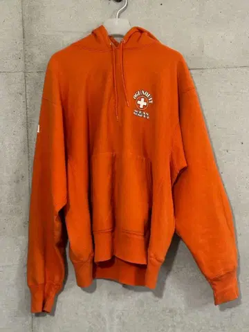 Champion 후드 부착 후드티 오렌지