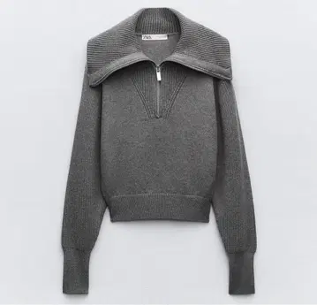ZARA 하프 지퍼 니트 그레이
