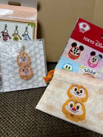 디즈니 칩&데일 달마 키체인 오쇼가츠 2026 복조리