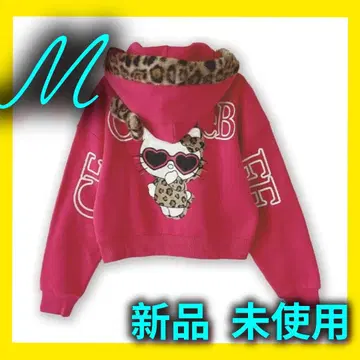 [ 새상품 ] 세실 맥비 아베일 헬로키티 핑크 후드티 레오파드 무늬 M