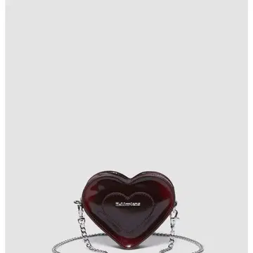 하트형 숄더백 다크 레드