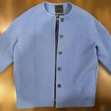 PLST 라이트 블루 노카라 코트 S