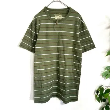 [새상품급] Eddie Bauer 크루넥T 반팔 보더 그린 남녀 공용