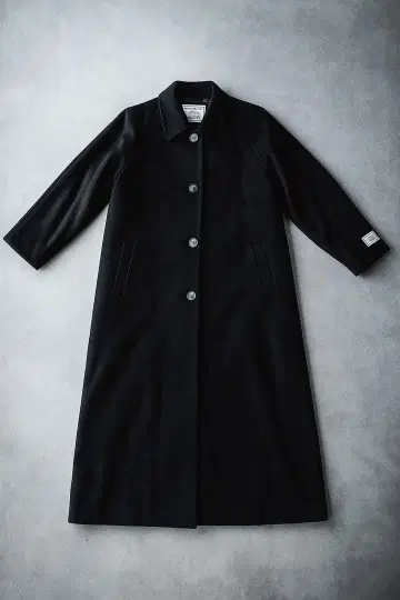 고급 캐시미어 100% 롱 코트 블랙 미사용 보관품