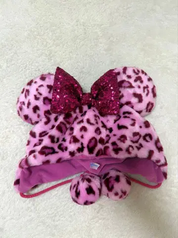 미니 레오파드 무늬 핑크 팬캡