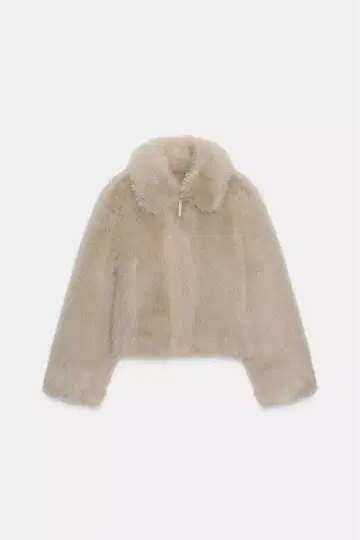 택 포함 새상품 ZARA 더블 페이스 인조 모피 자켓 M 사이즈