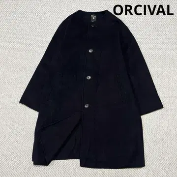 오르치발 리버 울 노카라 코트 네이비 사이드 버튼