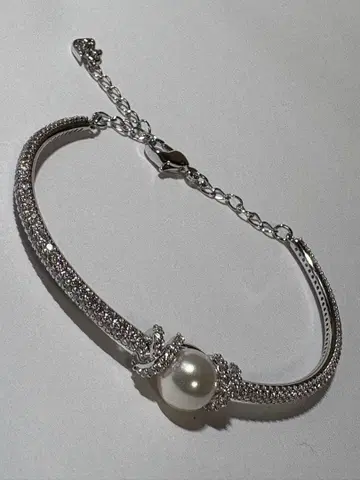 [ 컨디션 최상 ] 스와로브스키 ORIGINALLY 뱅글 펄 실버