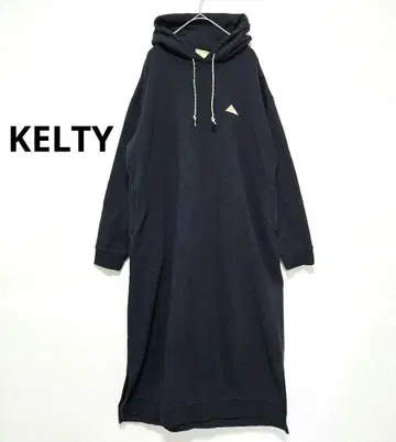 켈티 [ KELTY ] 맨투맨 원피스 후드티 원피스 네이비