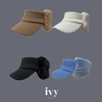 블랙 리브 편직 바이저 모자