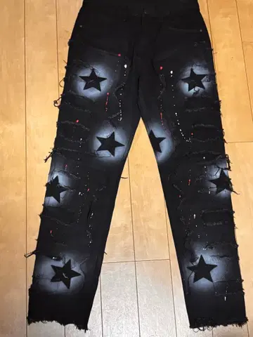 데미지 데님 팬츠 별 패턴 28