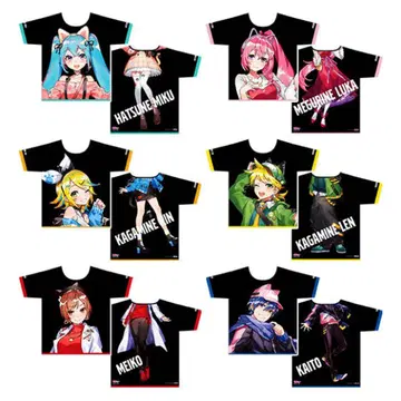 하츠네 미쿠 난자타운 2020 풀 그래픽 티셔츠 미카피카조 고양이 L