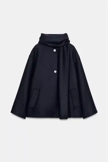 울 숏 스카프 코트