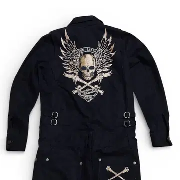 VANSON 반손 작업복 올인원 스컬 자수 블랙 S 사이즈