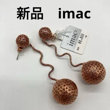 [ 정가 9680엔 ] 이맥 티타늄 로즈 골드 볼 귀걸이