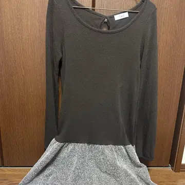 iiMK 다크 브라운 긴팔 롱 원피스