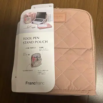 툴 펜 스탠드 파우치 Francfranc 퀼팅 핑크