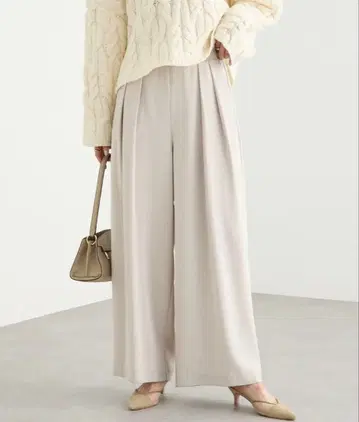 리브 드와 턱 와이드 슬랙스 그레이지