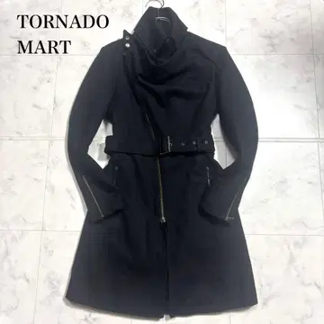 새상품급 토네이도 마트 울 코트 변형 롱 벨트 포함 블랙 L