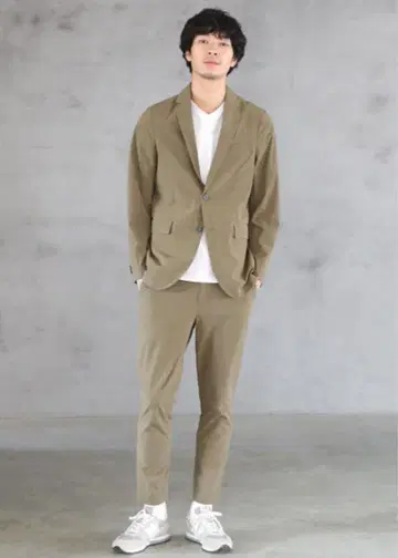 COEN 캐주얼 수트 셋업 카키