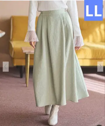 Honeys 자카드 롱 스커트 올리브