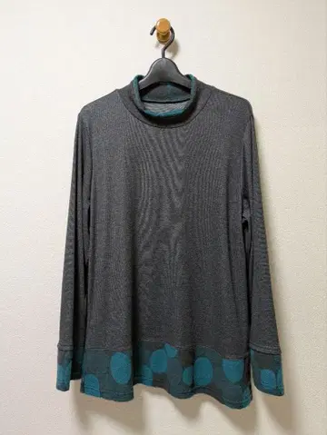 그레이와 터콰이즈 도트 튜닉 XL (44)