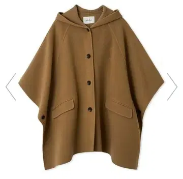 Mila Owen 후드 판초 코트 카멜 01