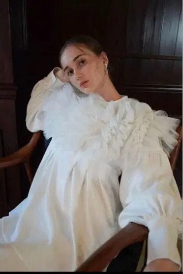 acka tulle off shoulder blouse