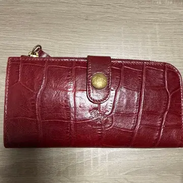 일비종떼 장지갑 크로커다일 패턴 빨간색